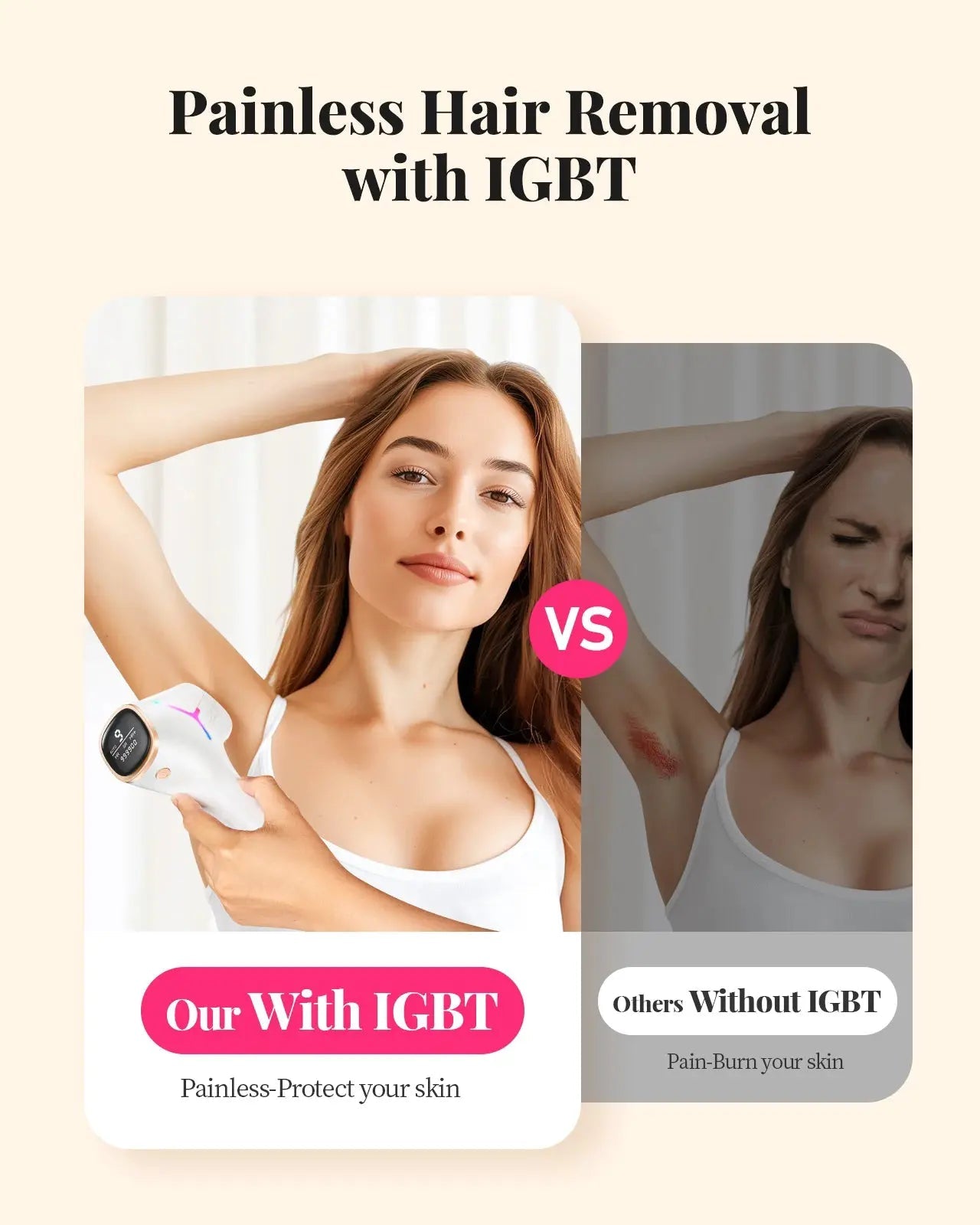 Painless Home IPL Hair Removal Device