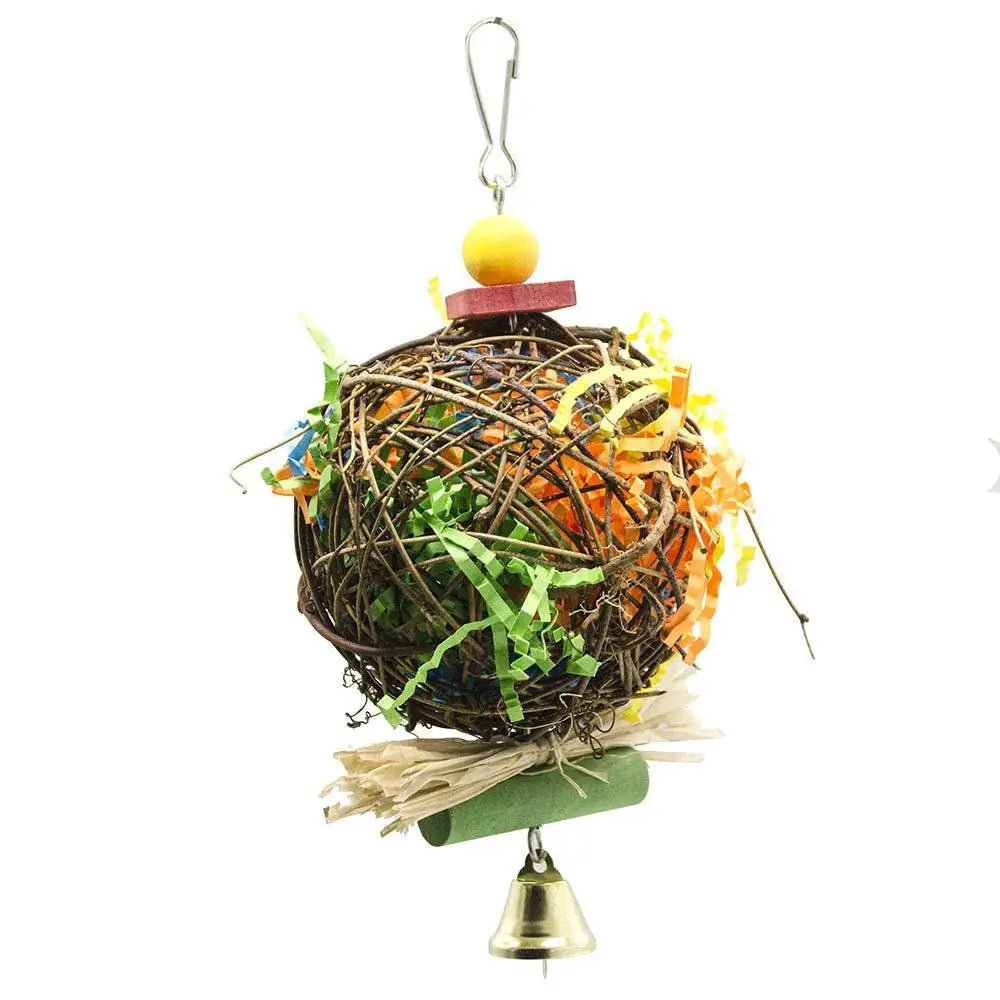 Parrot Foraging Chewing Toy With Bell For Pet Birds Fun