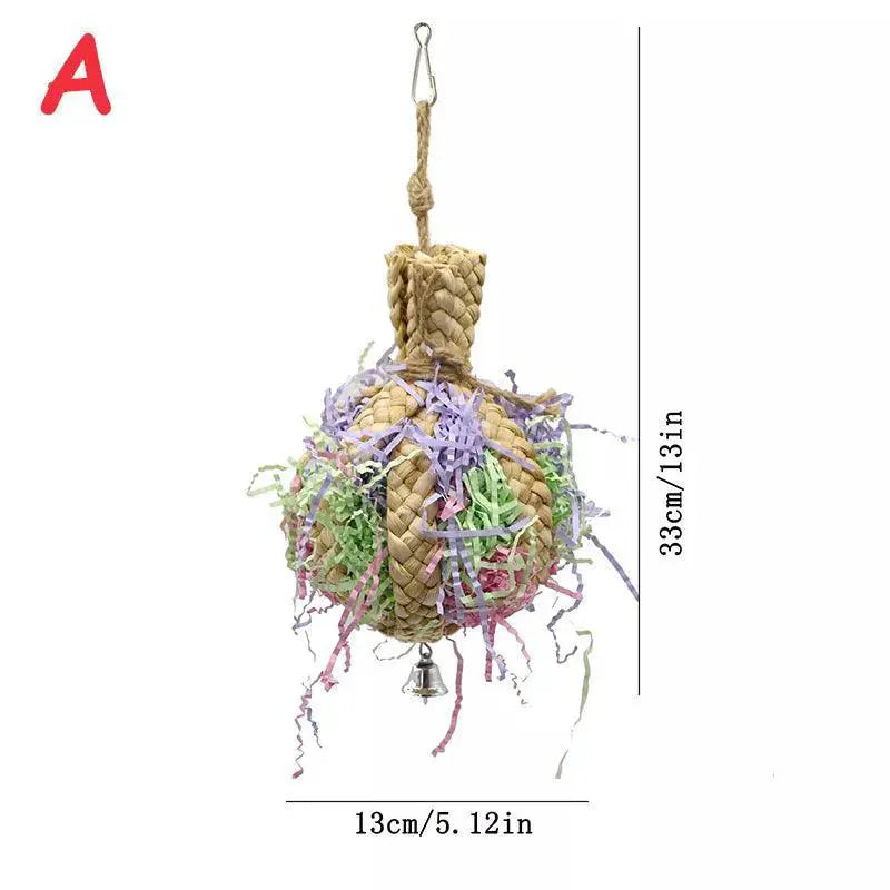 Parrot Foraging Chewing Toy With Bell For Pet Birds Fun