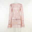 Party Sparkle Feathered Dress Shine at Events Women's Fashion