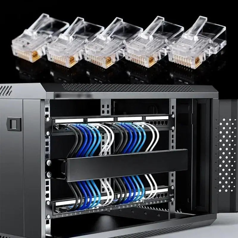 Pass Through RJ45 Gold Plated Cat6 Cat5e Connectors