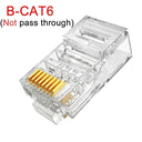 Pass Through RJ45 Gold-Plated Cat6/Cat5e Connectors Enhanced Network Stability