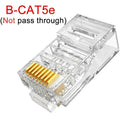 Pass Through RJ45 Gold-Plated Cat6/Cat5e Connectors Enhanced Network Stability