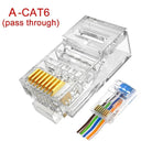 Pass Through RJ45 Gold-Plated Cat6/Cat5e Connectors Enhanced Network Stability