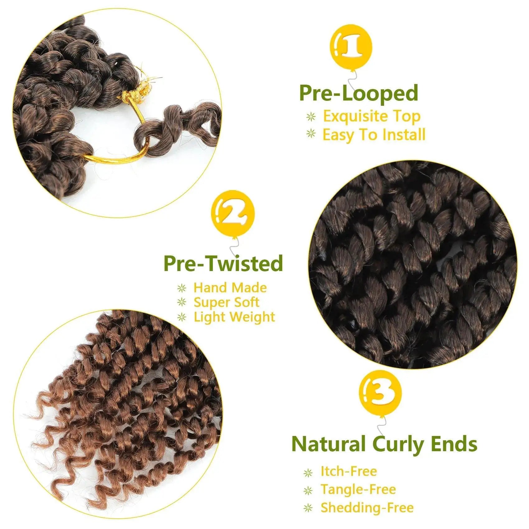 Passion Twist Crochet Hair For Stylish Black Women 8 Packs