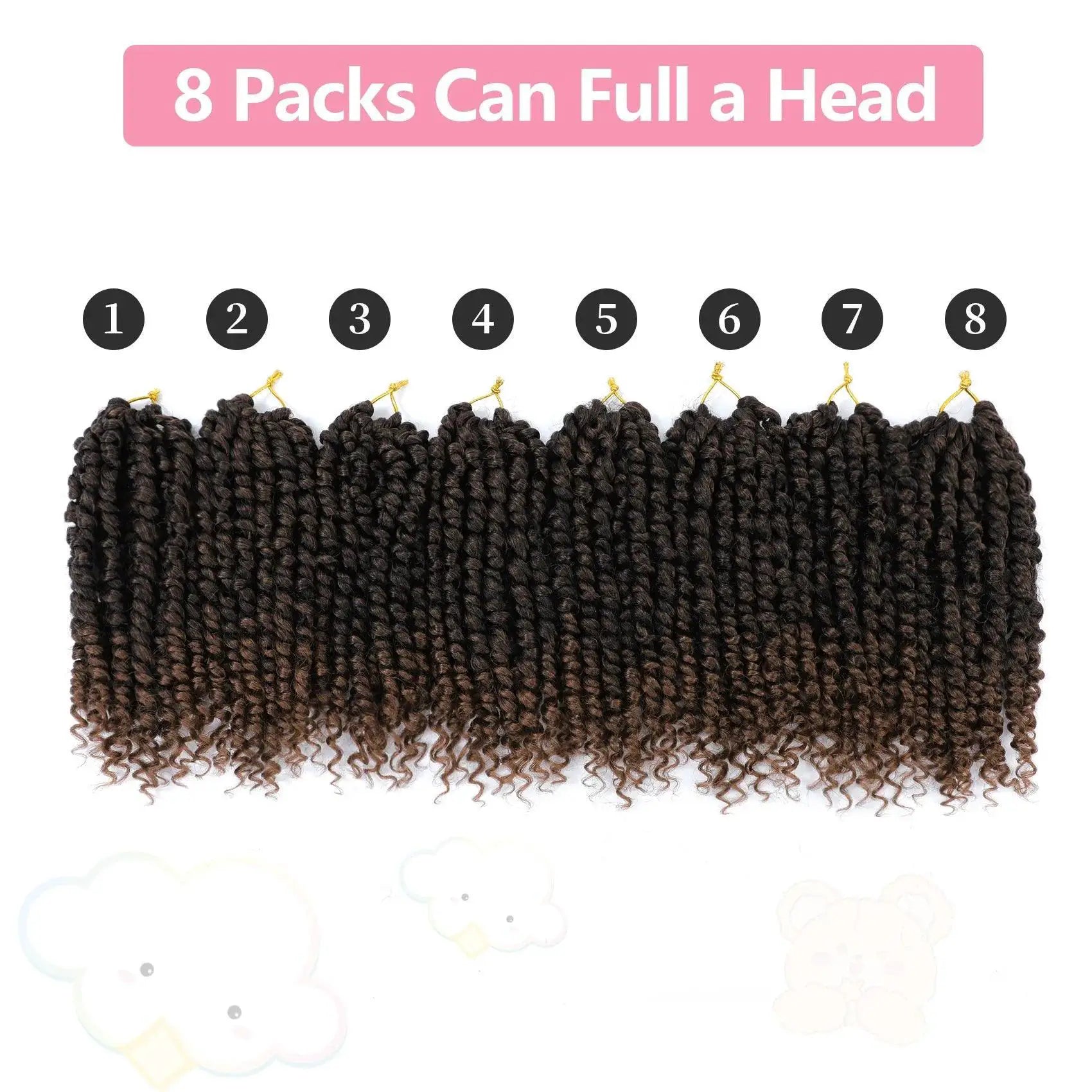 Passion Twist Crochet Hair For Stylish Black Women 8 Packs