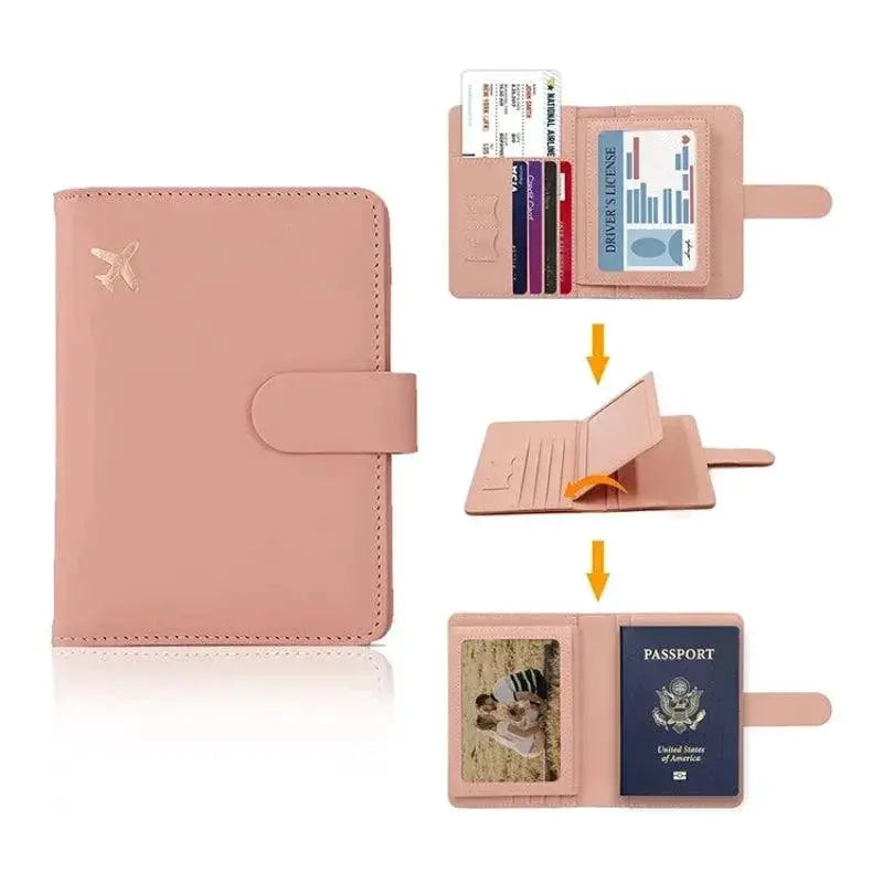 Passport Cover Stylish PU Leather Protector with Card Slot