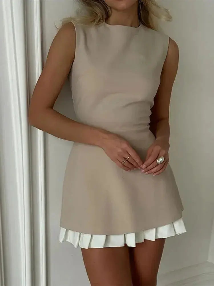 Patchwork Mini Dress Set Chic Summer Fashion Statement