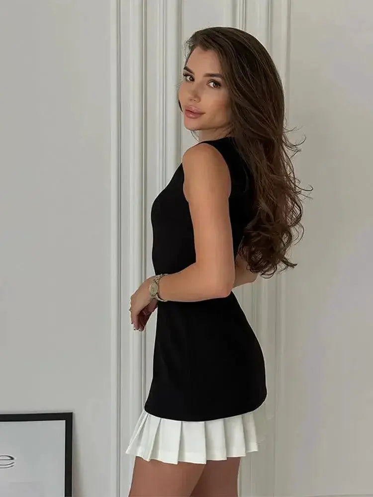 Patchwork Mini Dress Set Chic Summer Fashion Statement