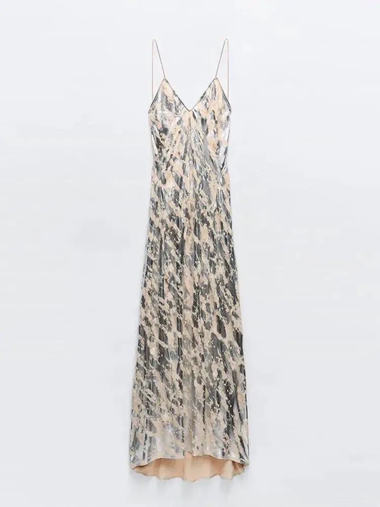 Patchwork Printed Tassels Dress For Elegant Clubwear Women