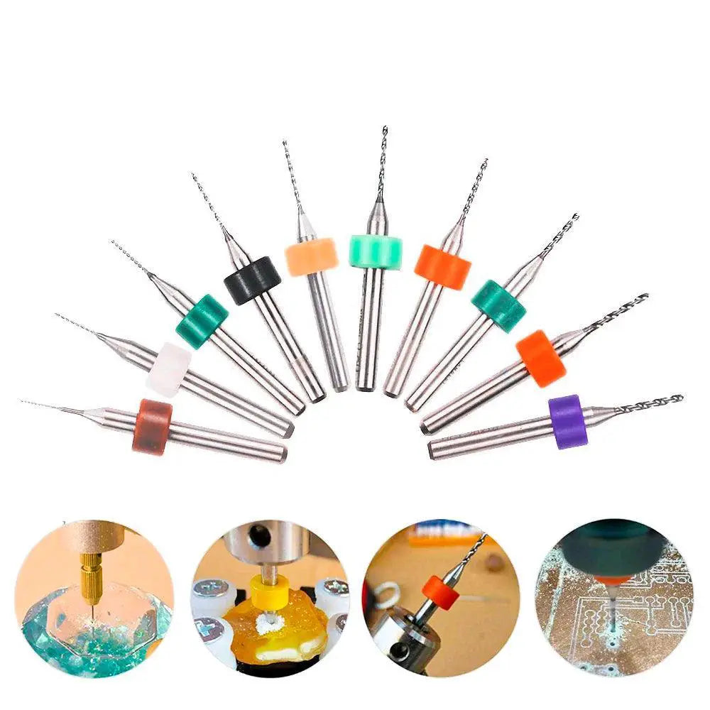 PCB Mini Drill Bits Tungsten Carbide CNC Set 0.3 to 1.2mm
