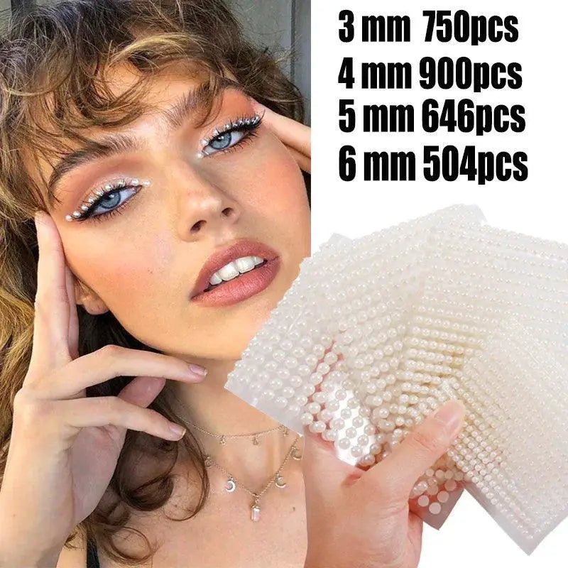 Pearl Face Jewels Eyeshadow Stickers Nail Art Glamour