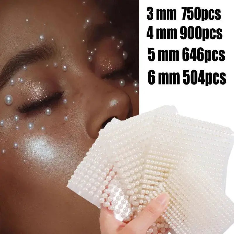 Pearl Face Jewels Eyeshadow Stickers Nail Art Glamour