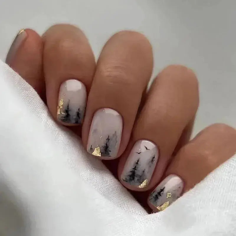 Pearlescent Square Nails Kit For Effortless Nail Designs