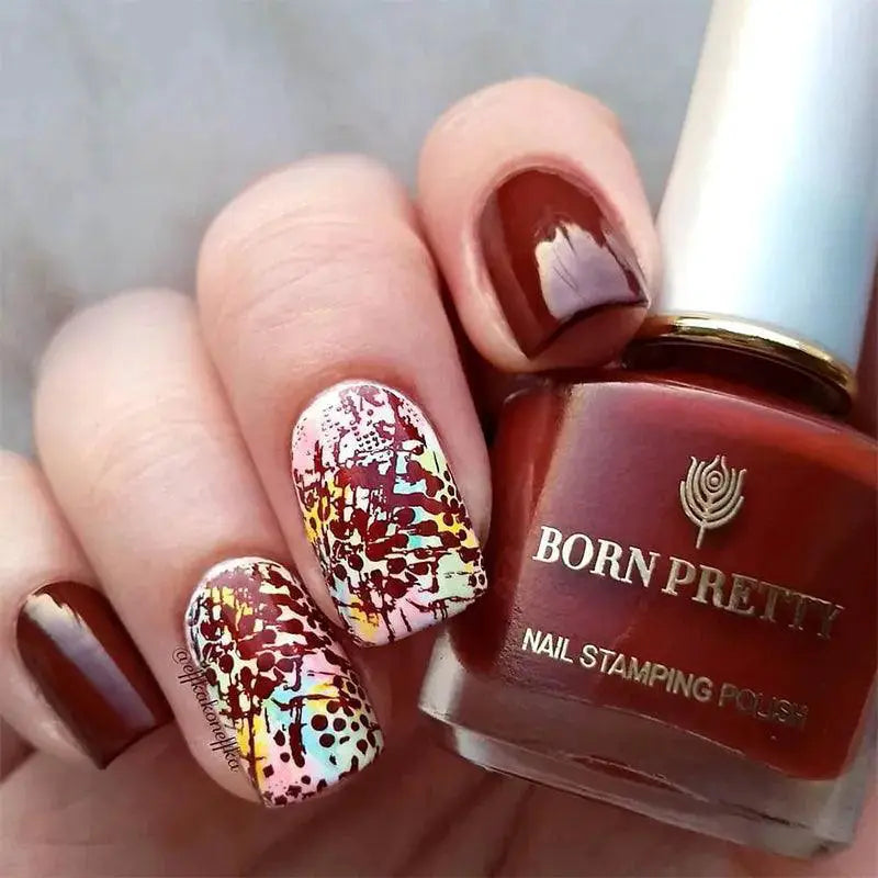 Peel Off Latex Stamp Polish Set Vibrant Nail Art Colors