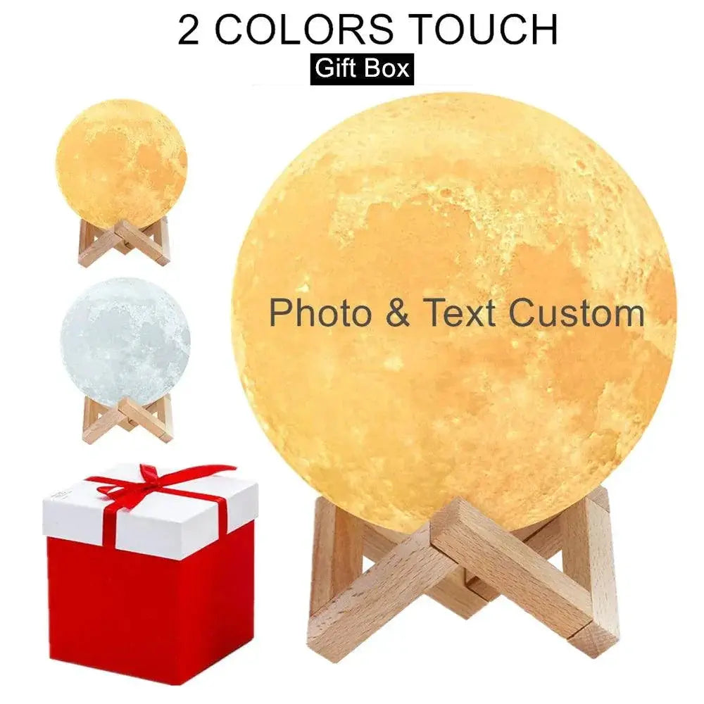 Personalized 3D Moon Lamp Night Light Custom Gift For All