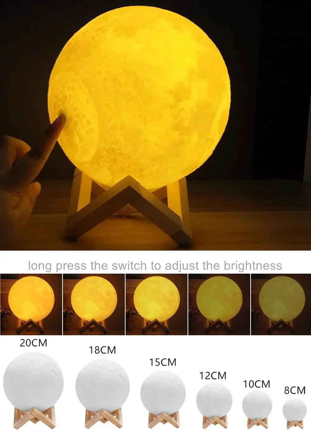 Personalized 3D Moon Lamp Night Light Custom Gift For All