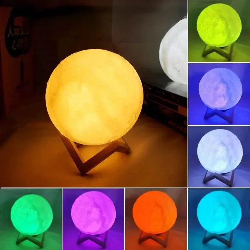 Personalized Moon Lamp 3D Printed LED Night Light Custom