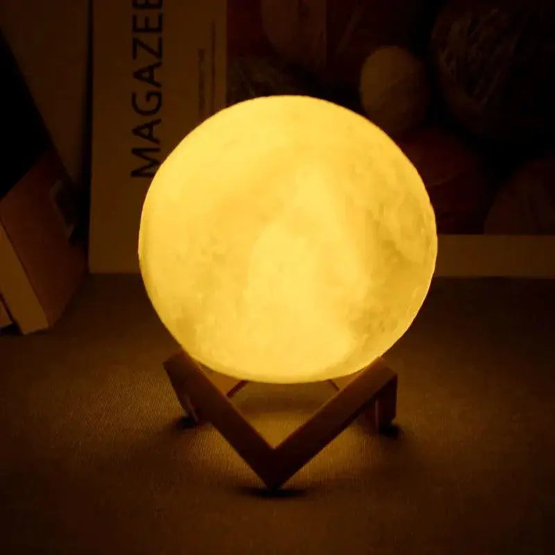 Personalized Moon Lamp 3D Printed LED Night Light Custom