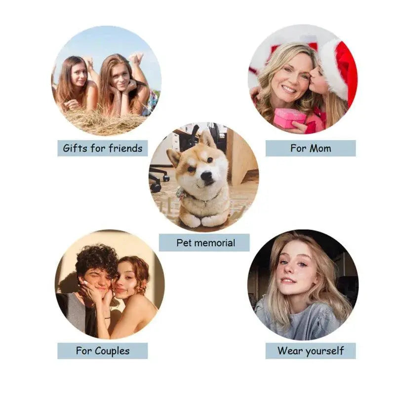 Personalized Pet Photo Projection Necklace Pendant Gift