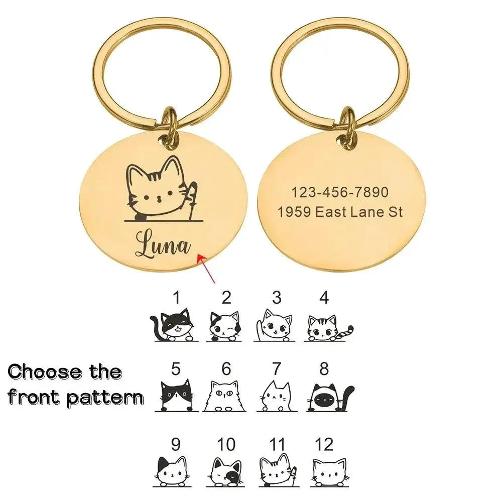 Personalized Reflective Cat ID Tag With Free Engraving