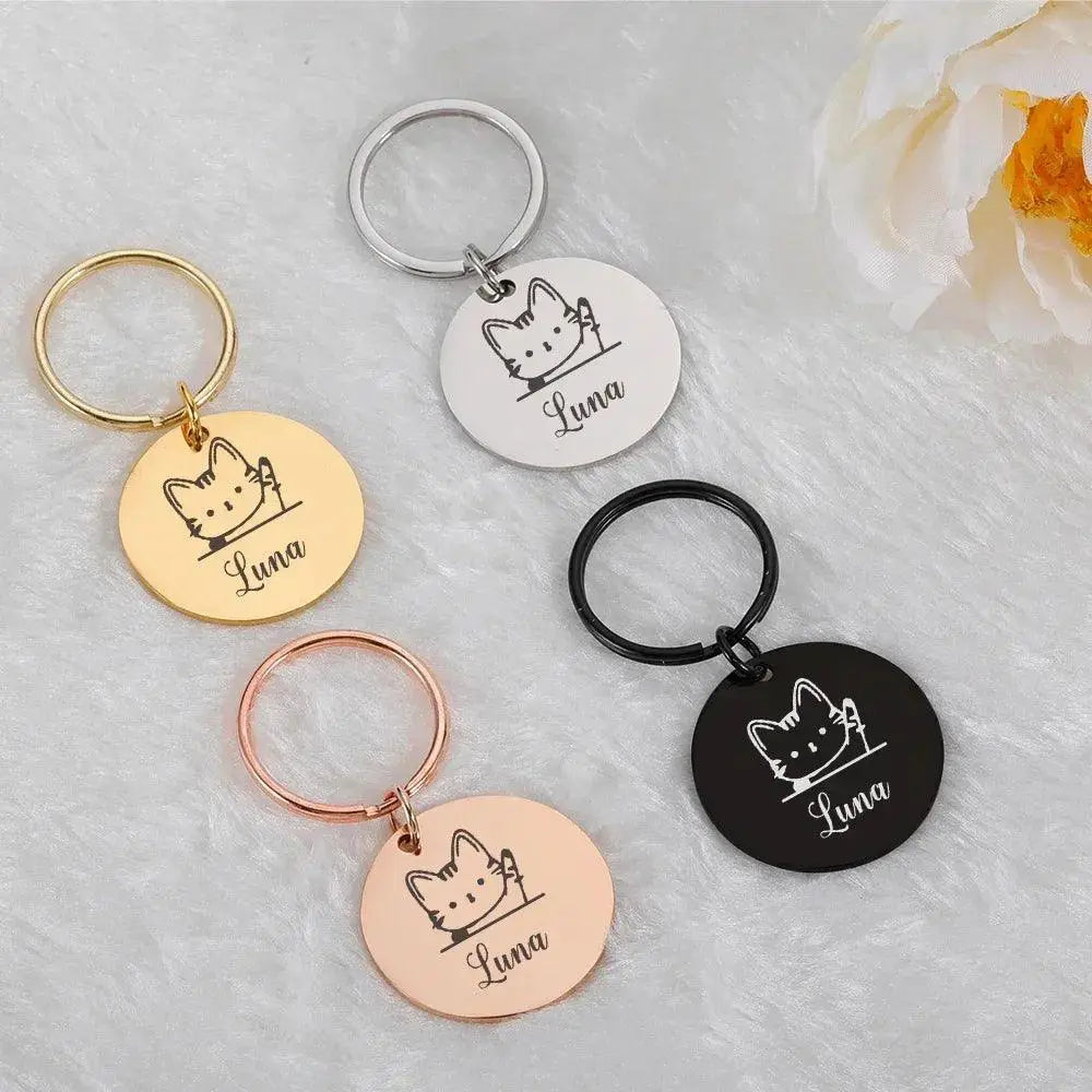 Personalized Reflective Cat ID Tag With Free Engraving