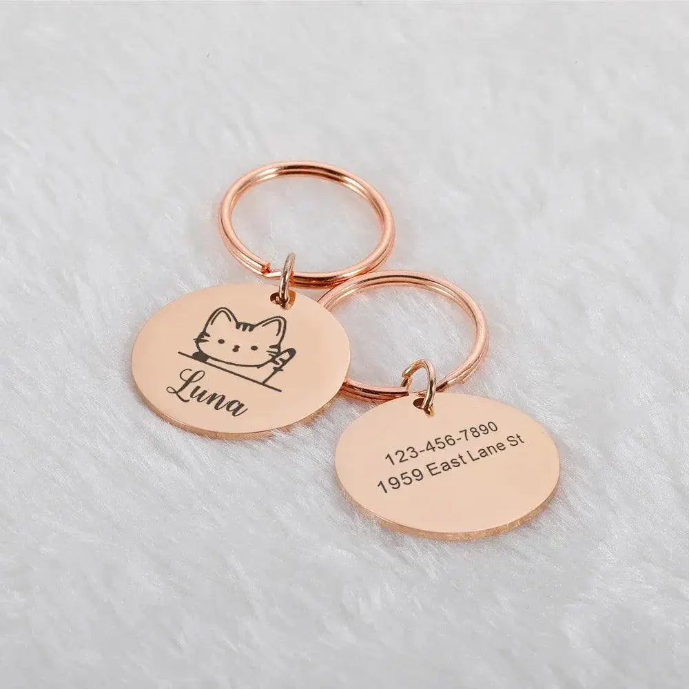 Personalized Reflective Cat ID Tag With Free Engraving