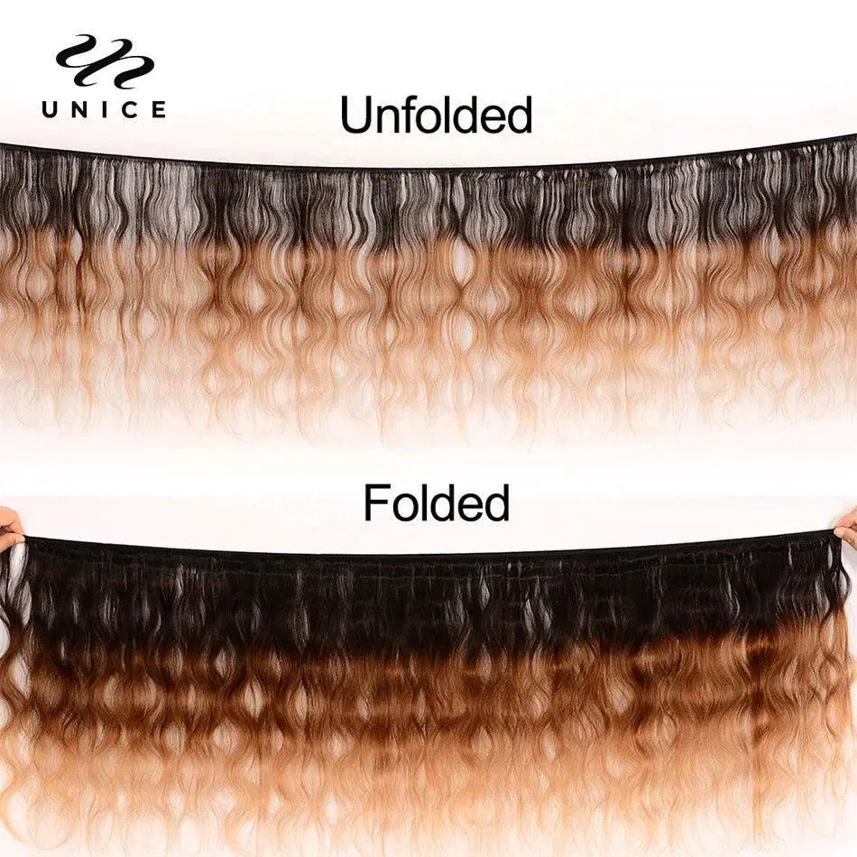 Peruvian Ombre Body Wave Hair Bundle Remy Blend Luxury