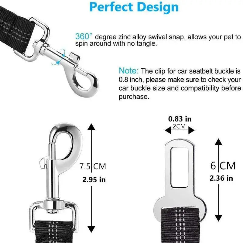 Pet Car Seat Belt And Harness Clip For Dogs And Cats Safety