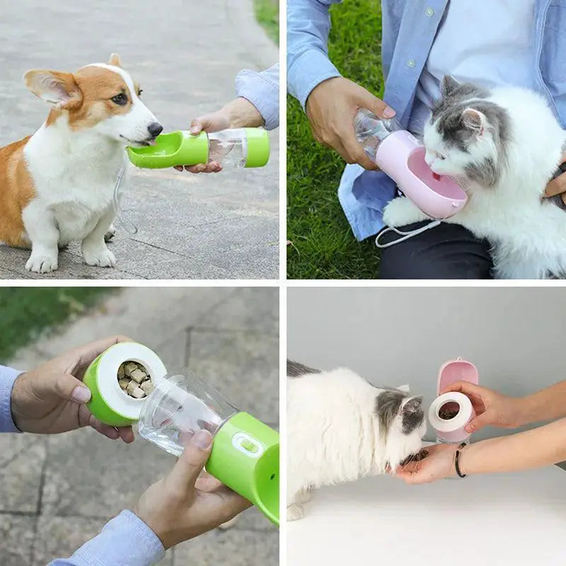Pet Dog Water Bottle Feeder Bowl Outdoor Travel Solution