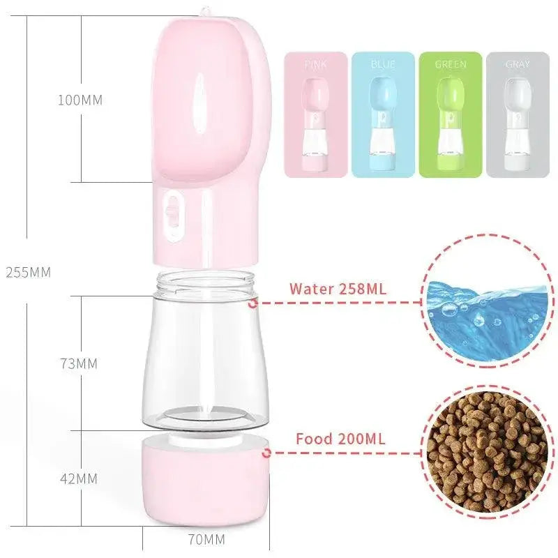 Pet Dog Water Bottle Feeder Bowl Outdoor Travel Solution