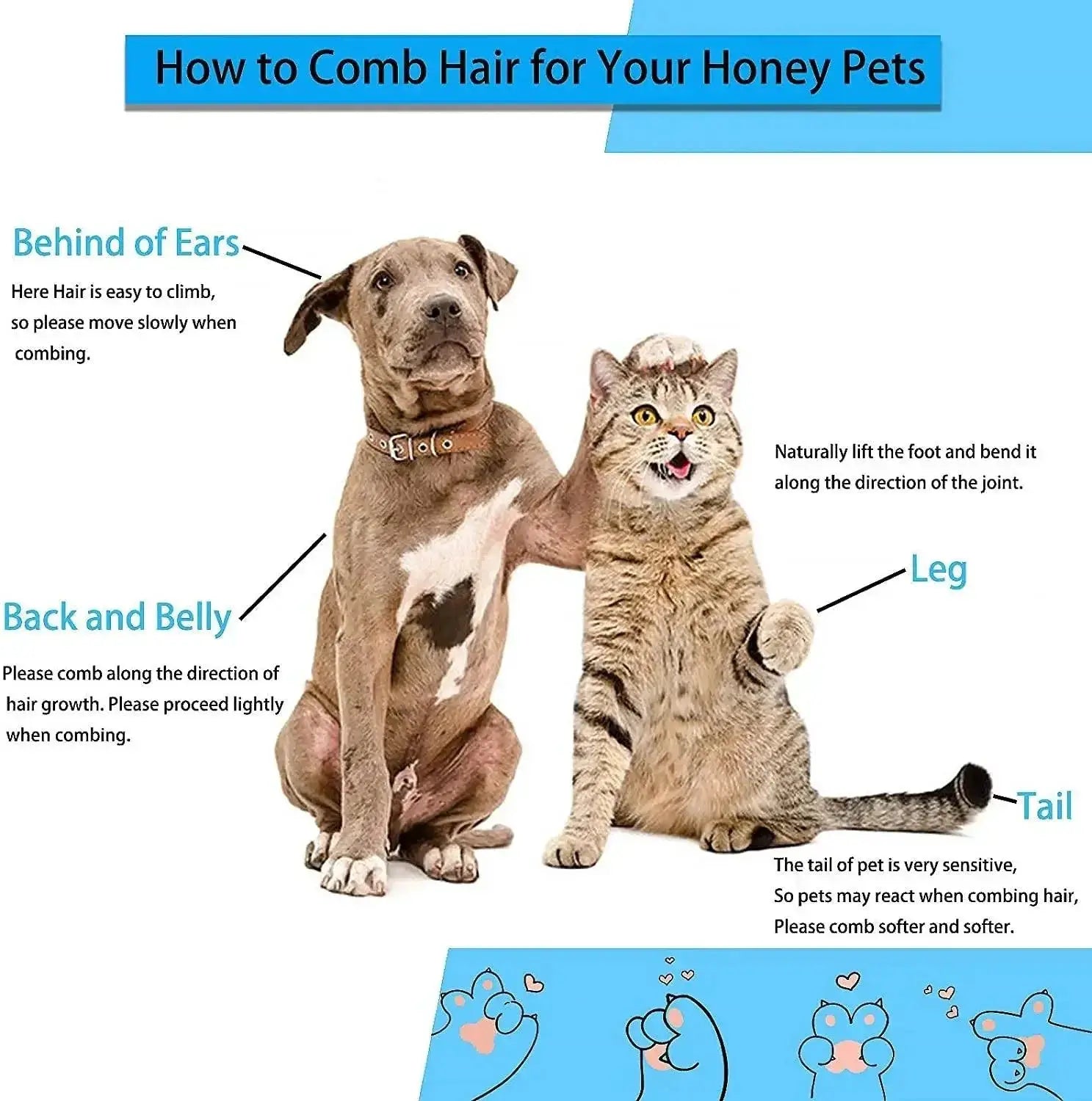 Pet Hair Grooming Brush for Effortless Hair Removal