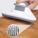 Pet Hair Removal Brush: Stainless Steel Automatic Comb