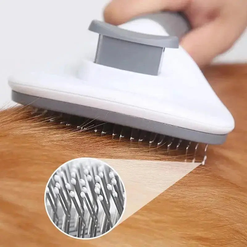 Stainless Steel Automatic Pet Hair Removal Brush For Dogs