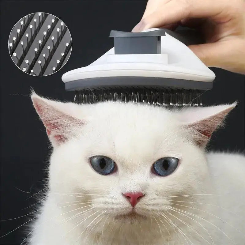 Stainless Steel Automatic Pet Hair Removal Brush For Dogs