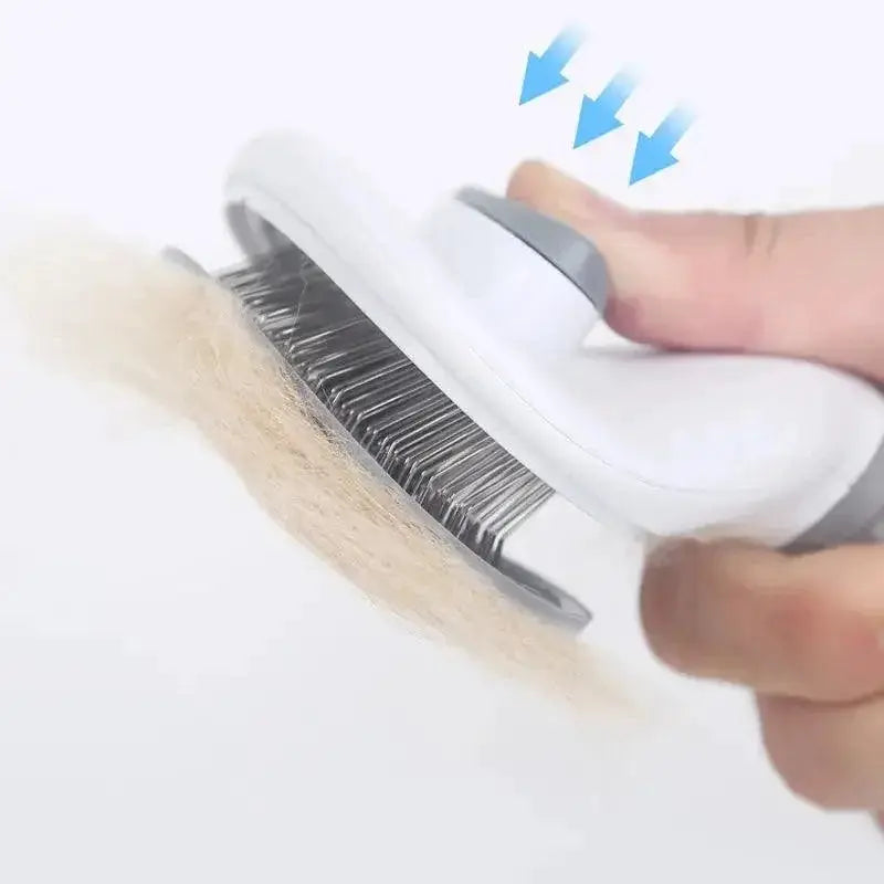 Stainless Steel Automatic Pet Hair Removal Brush For Dogs
