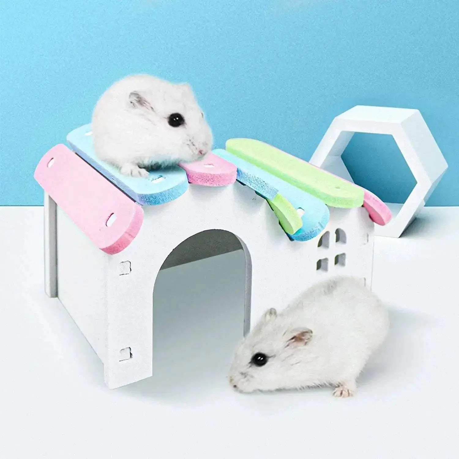 Hamster Rainbow Bridge Swing Toy Set Colorful DIY Climbing