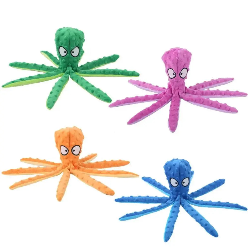 Pet Plush Octopus Puzzle Toy For Interactive Dental Cleaning