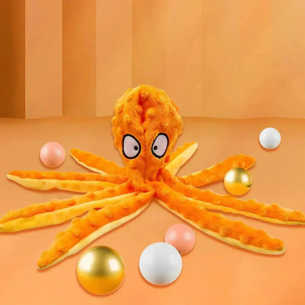 Pet Plush Octopus Puzzle Toy For Interactive Dental Cleaning