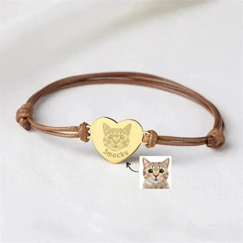 Custom Pet Portrait Bracelet Personalized Dog Photo Jewelry
