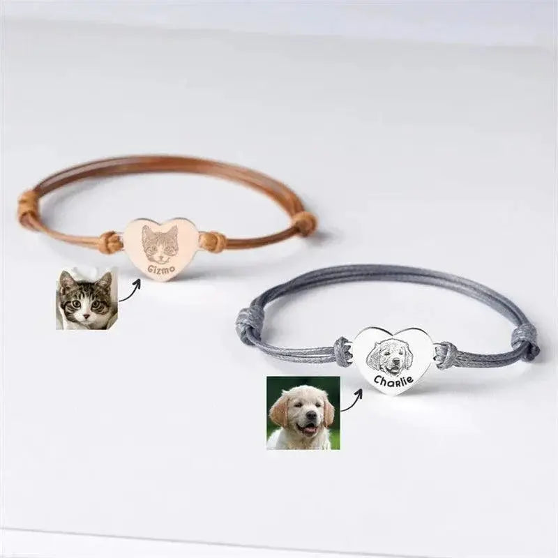 Custom Pet Portrait Bracelet Personalized Dog Photo Jewelry