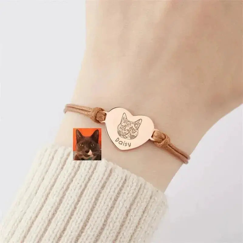 Custom Pet Portrait Bracelet Personalized Dog Photo Jewelry