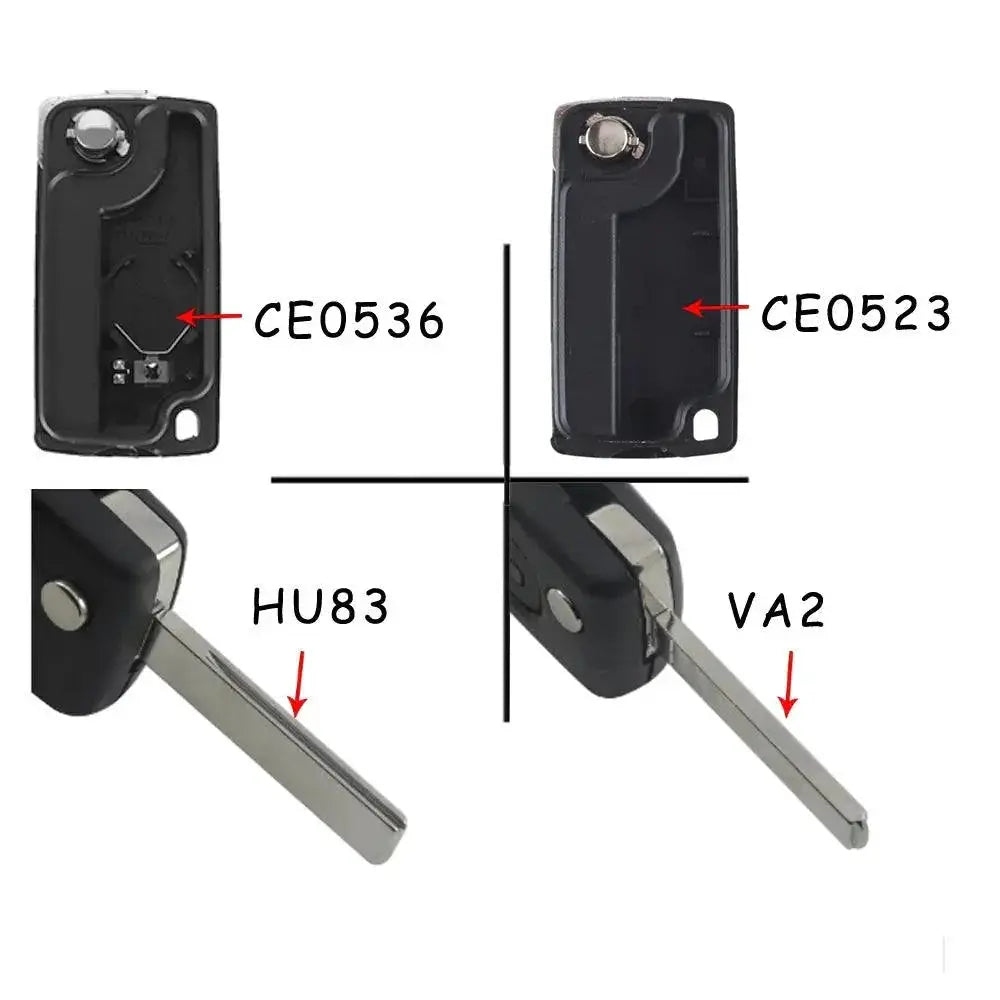 Peugeot Citroen Flip Folding Remote Key Shell Replacement