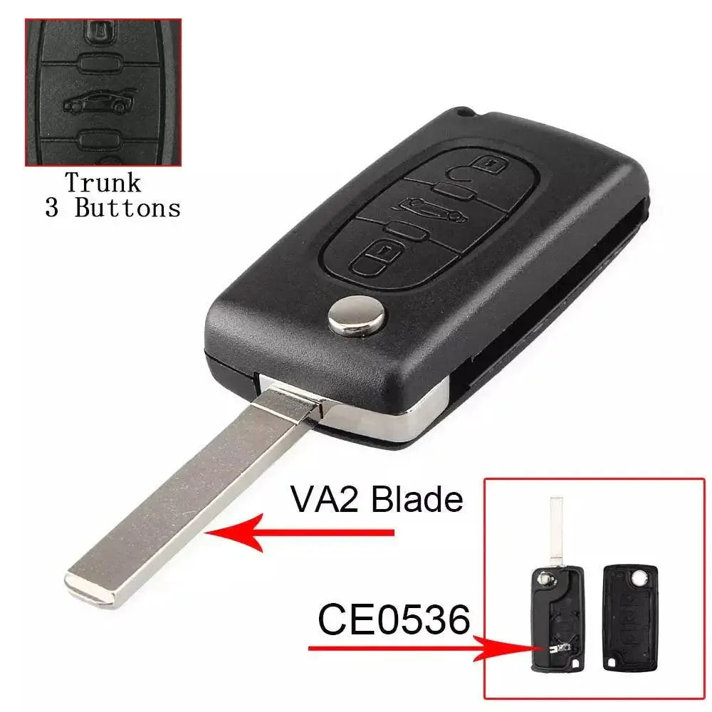 Car Key Shell Replacement for Peugeot — product view 12