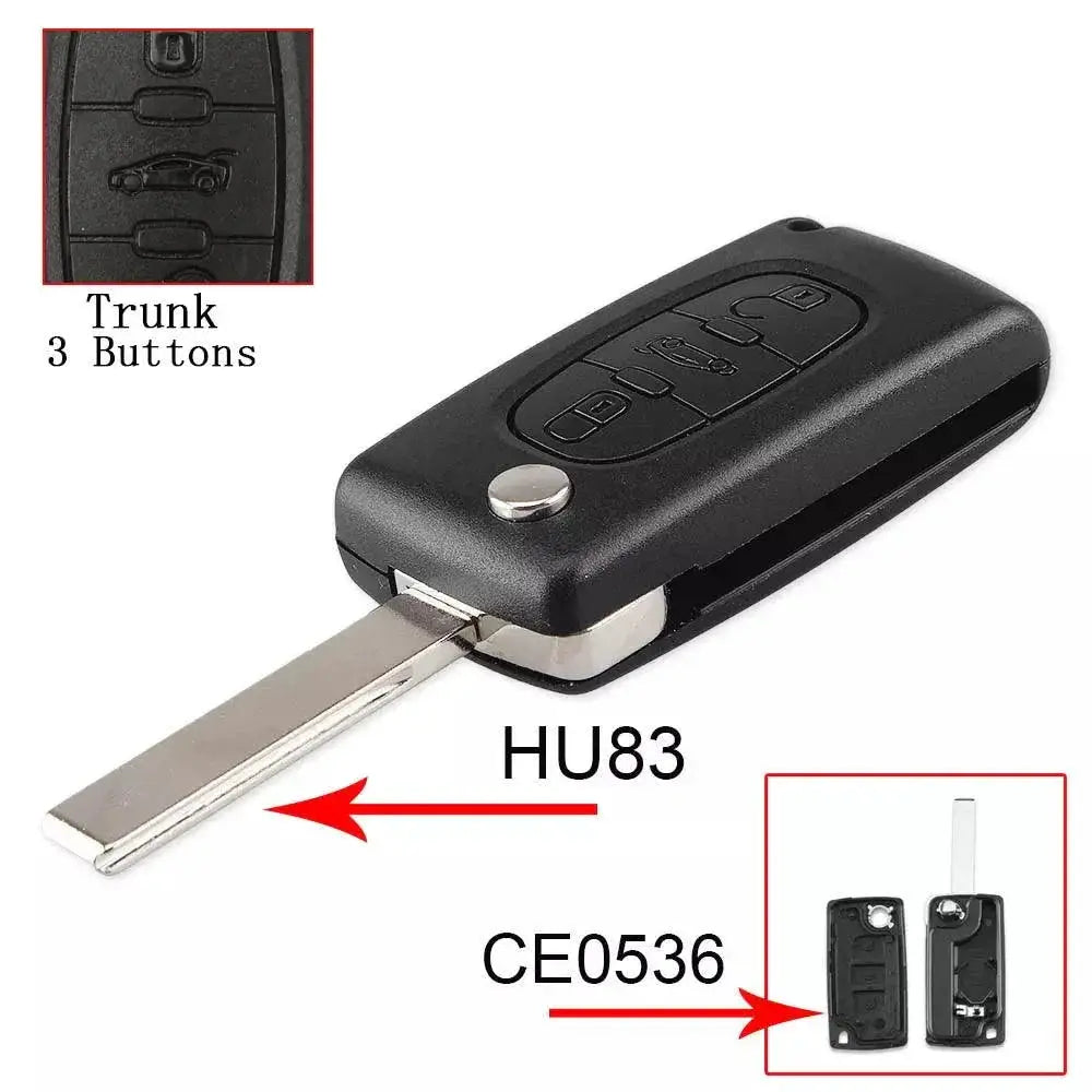 Car Key Shell Replacement for Peugeot — product view 15