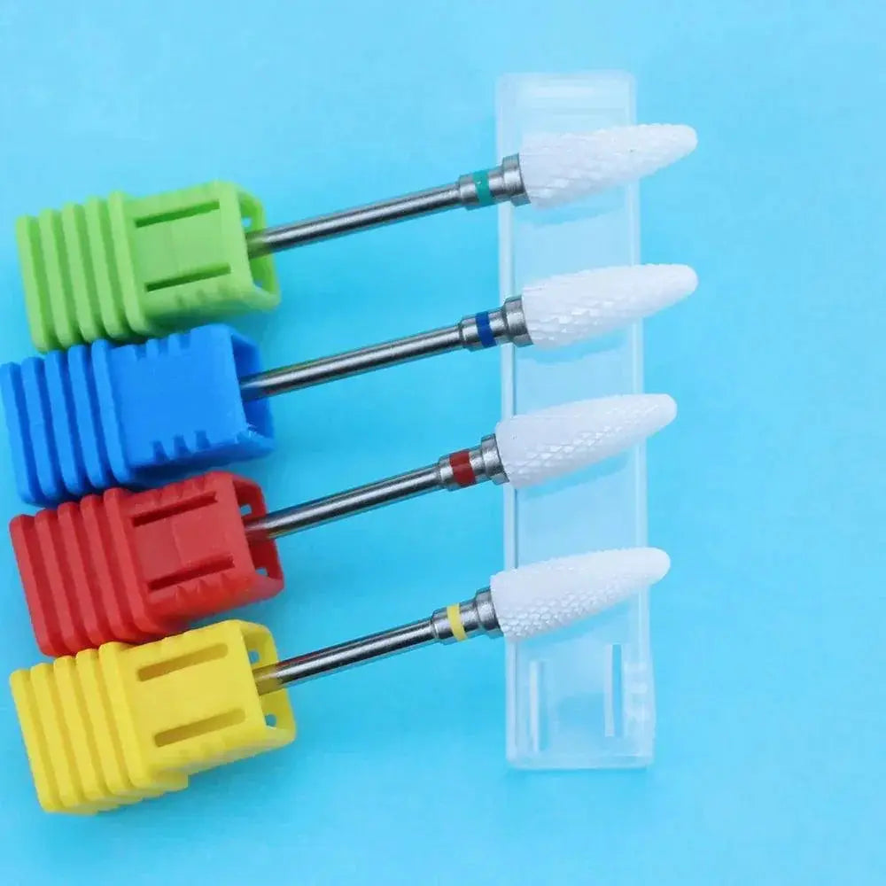 Pink And Blue Ceramic Nail Drill Bit Set Pro Accessories