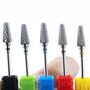 Pink And Blue Ceramic Nail Drill Bit Set Professional Accessories