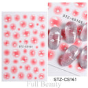 Pink Blusher Gradient Nail Art Sticker Manicure Set Easy Apply