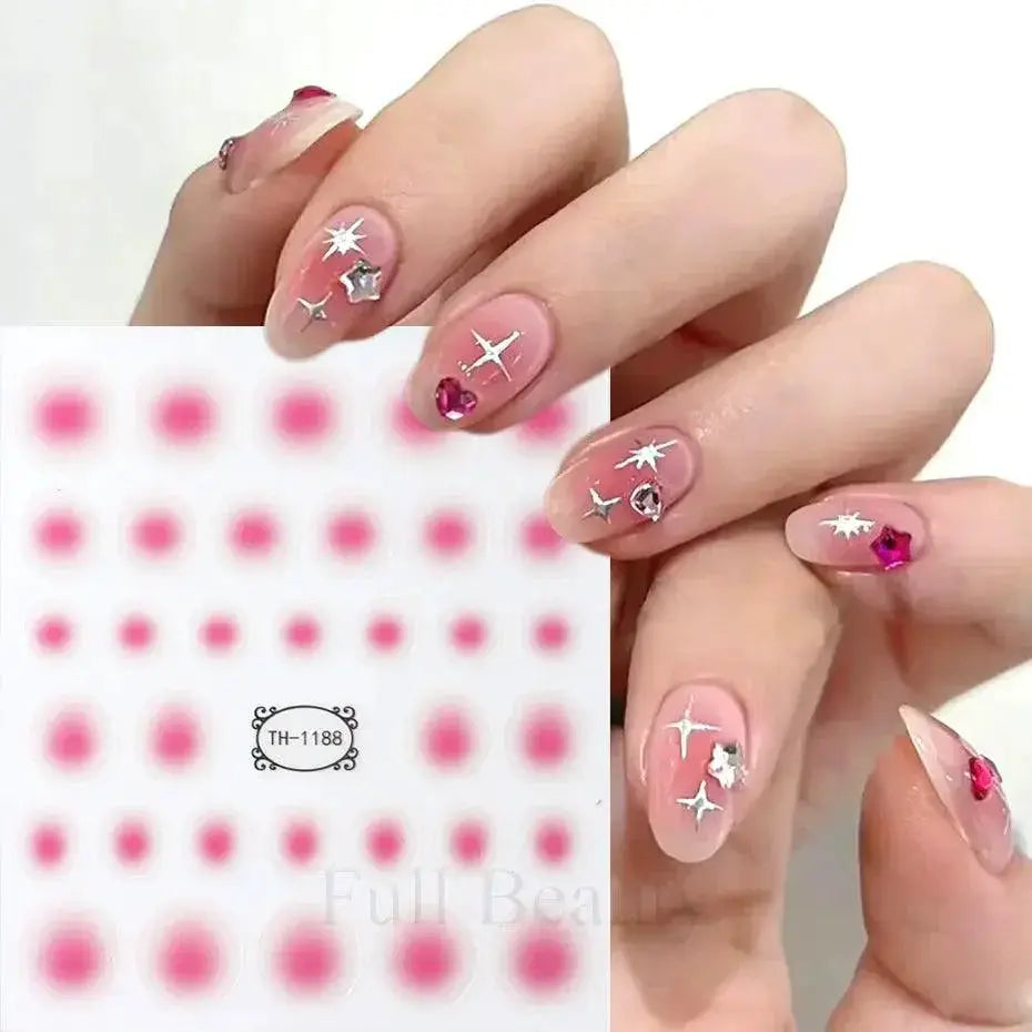 Pink Blusher Gradient Nail Art Sticker Kit Easy Apply