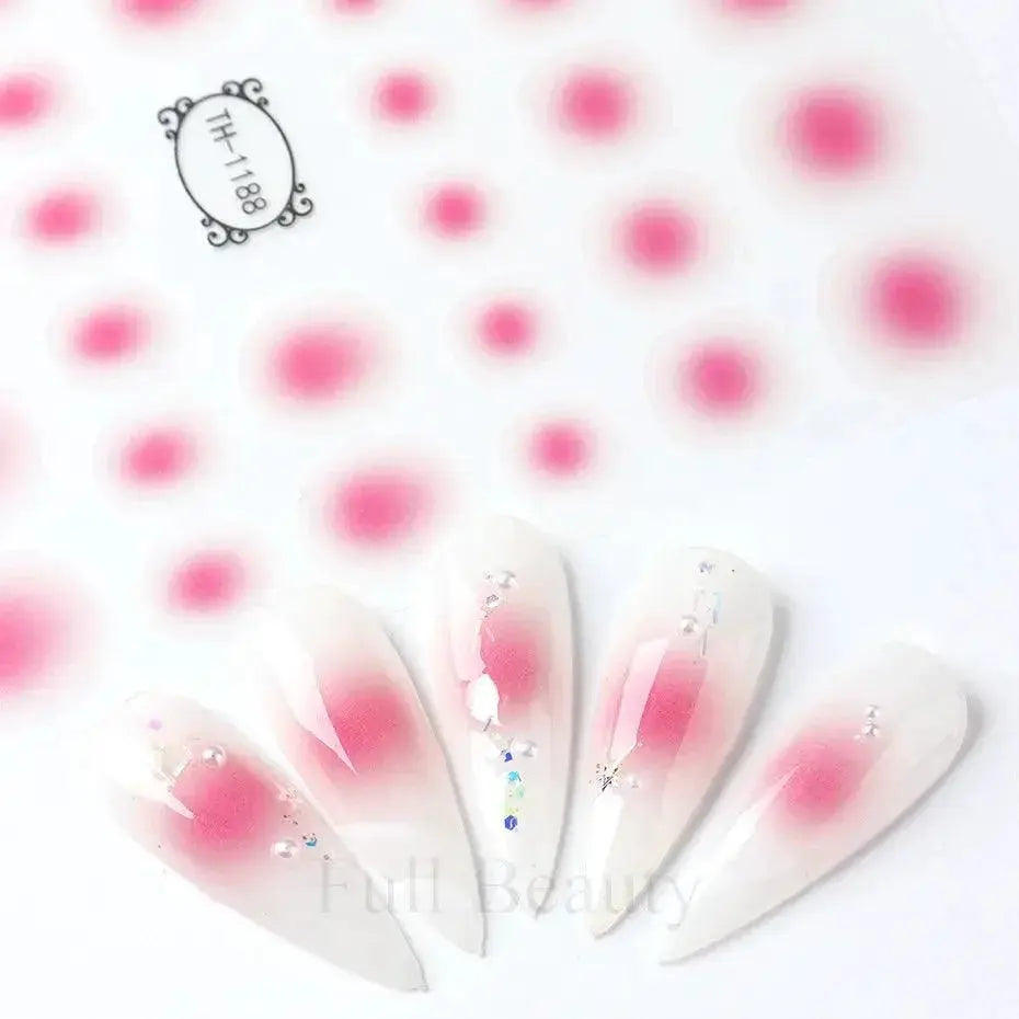Pink Blusher Gradient Nail Art Sticker Kit Easy Apply